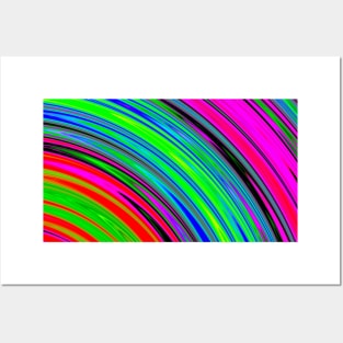 Colorful Vibrant Curved Stripes Posters and Art